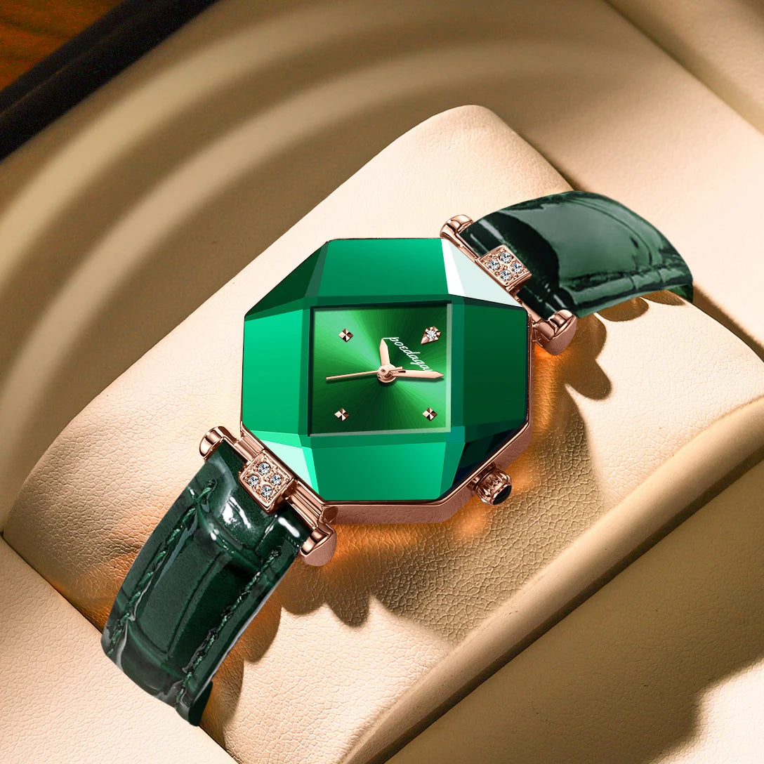 Luxury Diamond-Accented Women's Watch – Elegance in Emerald