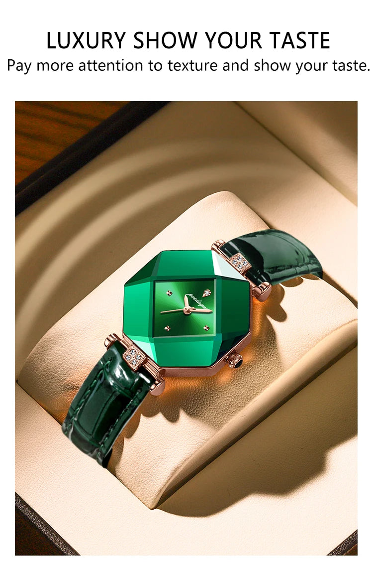 Luxury Diamond-Accented Women's Watch – Elegance in Emerald
