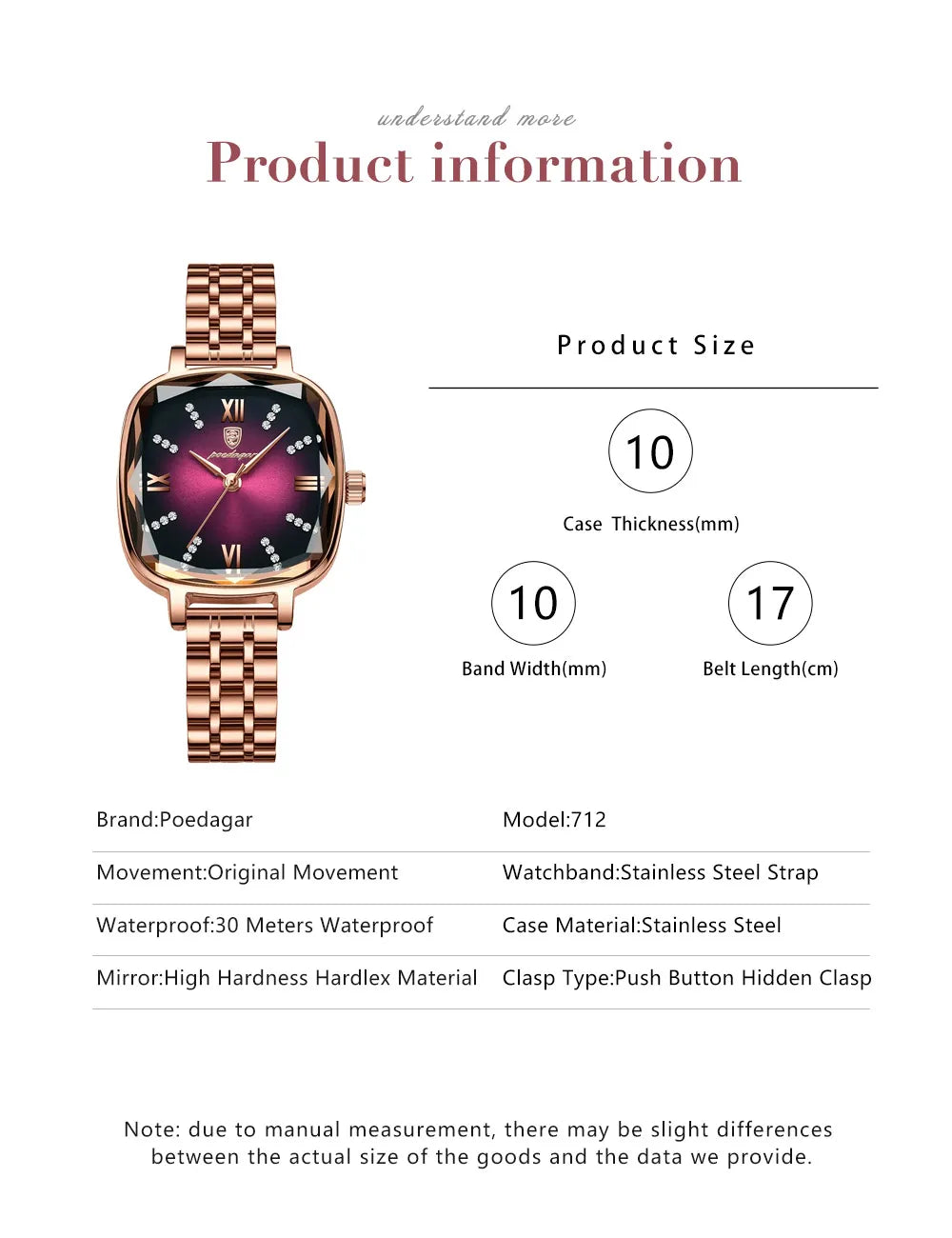Sophisticated Square Women's Watch – Timeless Elegance Redefined