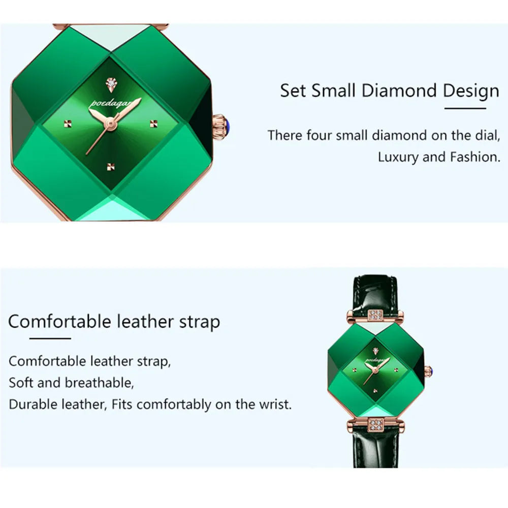 Luxury Diamond-Accented Women's Watch – Elegance in Emerald