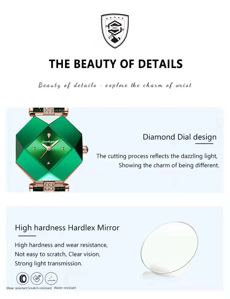 Luxury Diamond-Accented Women's Watch – Elegance in Emerald